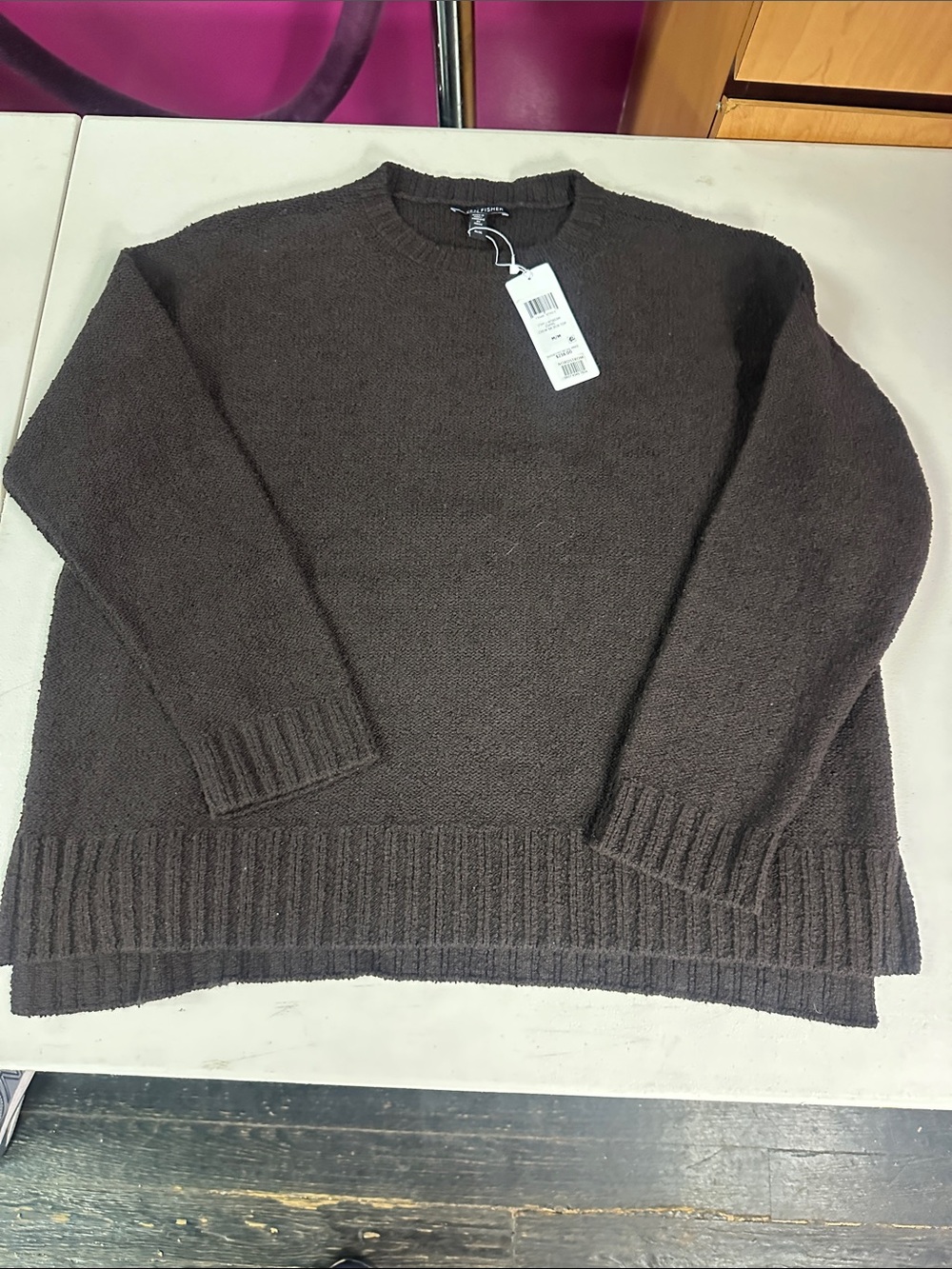 Eileen Fisher Brown Crewneck Sweater NWT Women’s M